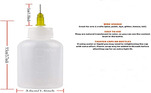 SCHOFIC 50ml Empty E-liquid Plastic Rosin Flux Alcohol Bottle for Dispenser Rosin Solder Flux Paste +1 PCS Needles (1) 2