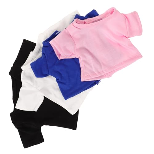 ORFOFE Bear T-Shirt Set 4pcs Doll Clothing Plush Bear Decor Delicate Doll Dress-up Accessory