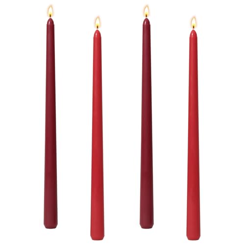 Stabkerzen Rot 4 Stück Kerzen Stabkerzen Dunkelrot Set Rote Kerzen Lang Tisch Dekoration Tisch Dekoration Bankett Hochzeit 25 cm