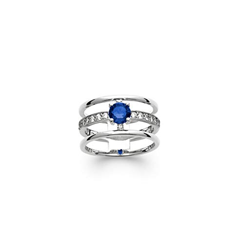 Bague 3 Rangs en Argent 925 pierre bleu Tata Gisèle avec son sachet velours