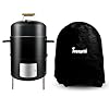   17-12-BBQ-Smoker-Grill-with-Smoker-Grill-Cover-Built-in-Thermometer-Air-Vent-and-Access-Doors-Multi-Layer-Meat-Smoker-Grill-with-3-Bamboo-Handles-Idea-for-Parties-Backyard-BBQ