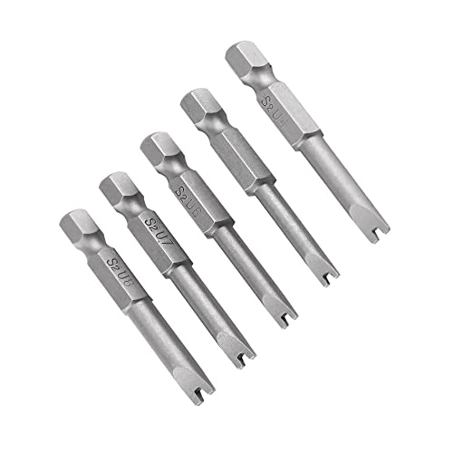 Fongmore 5 unids 1/4 "mango hexagonal de aleación de acero en forma de U Destornillador Magnático Brocas Juego de brocas para destornillador llaves U4 U5 U6 U7 U8 50mm de longitud Cover