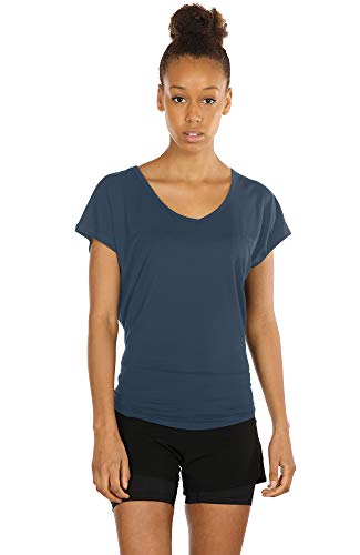 image for icyzone Open Back Workout Tops for Women - Athletic Activewear T-Shirt