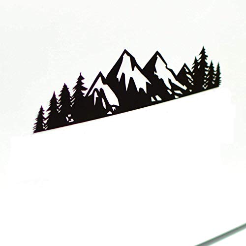 Vinyl Mountain Decal, Tree Sticker for Trunk Rear Premium Vinyl Graphic for Vehicle Badge or Emblem | Camper Van Accessories, Great Gift Idea for Camping, Hiking, Outdoor Adventure Enthusiast