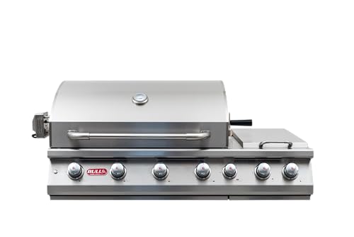Bull Outdoor Products 119 cm 7 Brenner Premium Edelstahl Gasgrill mit Dual Seitenbrenner und integrierte Infrarot-Backburner, Flüssiges Propan, metallisch