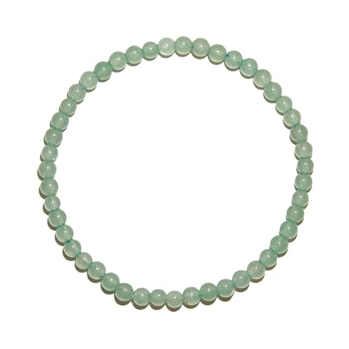 BANANE LAB Green Aventurine Beaded Bracelet with Mystery Polished Crystal Pendant - 4mm Real Natural Gemstone Beads for Women Men - Luck Prosperity Healing Gift for Her him - Fits 6.75 Wrist