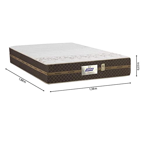 Cama Box Casal Colchão Molas Flora Marrom 138x188x60cm