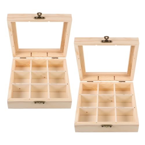 NAMOARLY Wooden Tea Bag Organizer Box Divided Compartments Supplies Reusable Tea Bag Holder