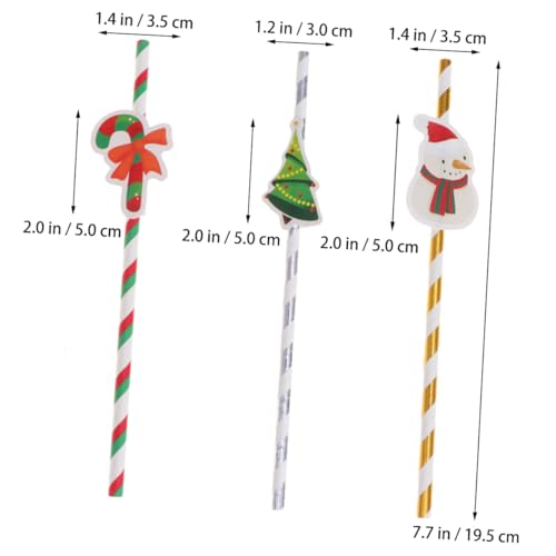 30 pitillos navideños de papel VILLCASE miniatura 2