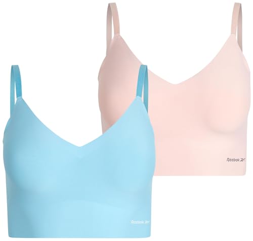Reebok Womens Everyday Bras - 2 Pack or 4 Pack Soft Stretch Longline Ladies Bralettes Performance...