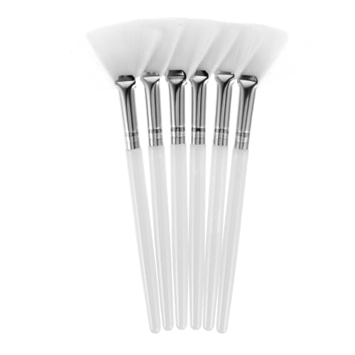 Didiseaon Ergonomic Facial Fan Mask Brush Set 6pcs Long Handle Beauty Brush Masks