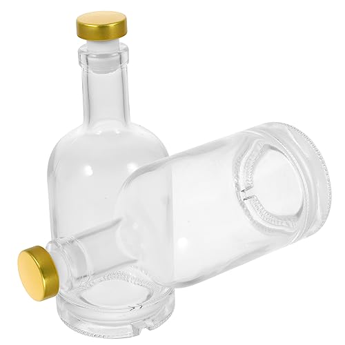 Unomor 2pcs Glass Wine Decanter Whiskey Drink Container Clear Bottles Empty Vodka Bottle Decanter Bottles Bottle Decanter Rum Wine Bottles Glass Bottle