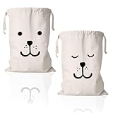 Photo Gallery 2 pezzi borsa per la biancheria da viaggio coulisse, 50×60cm portabiancheria in cotone con pratico cordino, borsa da bucato con coulisse in tela pour per giocattoli, magliette, cuscini, copertine Photo Gallery 2 pezzi borsa per la biancheria da viaggio coulisse, 50×60cm portabiancheria in cotone con pratico cordino, borsa da bucato con coulisse in tela pour per giocattoli, magliette, cuscini, copertine