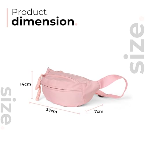 Image of Tressential Waist Bag for Men Women | Cross Body Fanny Pack Sling Bag for Hiking, Travel, Camping, Outdoor Sports, Cycling | Money Belt with Adjustable Strap (Pink)