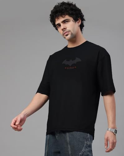Image of Men's Oversized Batman T-Shirt - Cotton Half Sleeve Graphic Tee | Superhero Printed Casual T-Shirt for Men