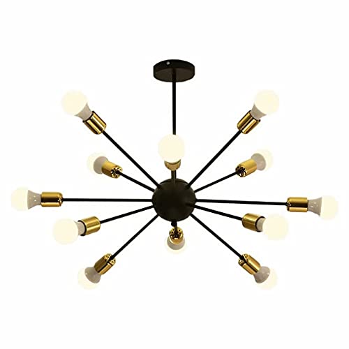 Chandelier rétro 12 branches en métal pour décoration intérieure haut de gamme
