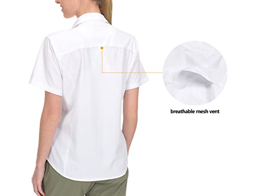 Little Donkey Andy Women's Stretch Quick Dry Upf50+ Short Sleeve Shirt For Hiking, Travel, Camping White Size Xs #TOP3