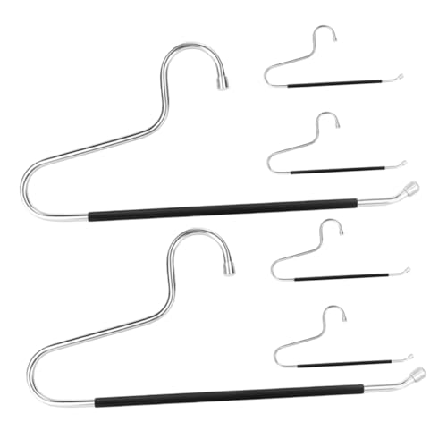 Cabilock 6pcs Stainless Steel Trouser Hanger Coat Hanger Clothes Rack Hangers for Jeans Clothing Hangers Clothes Hangers Pants Rack Hanger Hangers for Pants Blanket Hangers for Closet PVC