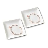 Ensemble pratique : vous recevrez 2 assiettes à bijoux carrées de 10 cm. Elles peuvent être placées dans différentes positions telles que la coiffeuse de chambre et le hall d'entrée du salon, répondant aux besoins quotidiens de rangement et de décoration