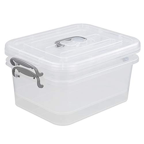 Nesmilers 2 Packs Storage Bin With Lid, 8 Liter Plastic Box Set #TOP6