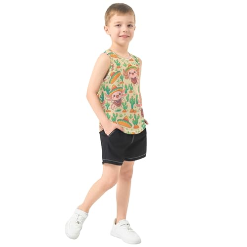 Boys' Tank Top Shirt Salamander Cactus Pattern Sleeveless T-Shirts4