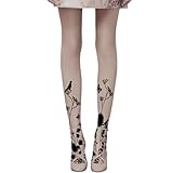 Generic Premium Cotton Patterned Tights for Women with Designs Mock Tattoo Plus Size Nude Pantyhose Sheer Stockings (X-Large,Bird Flower Tattoo Design)