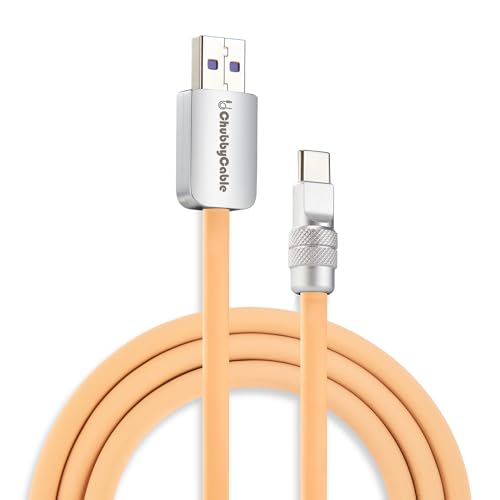 Image of chubbycable Chubby 2.0 Fast Charging Cable Durable Soft Silicone USB C Cable 120W Extra Thick Phone Charger Cord Data Transfer Cord, Desert Titanium, USB-A to Type-C, 8.2FT