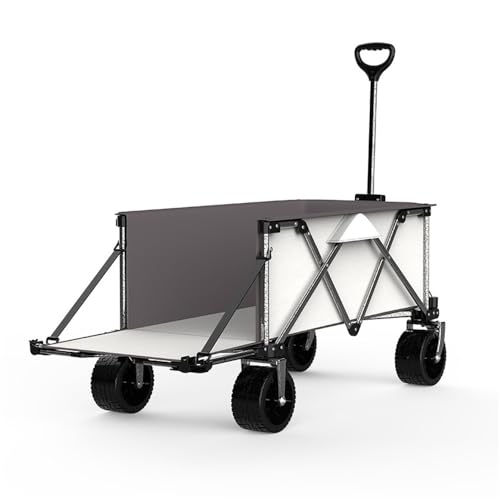 Faltbarer Rollwagen Einkaufswagen Picknickwagen Campingwagen für Camping Strand – Bild 4