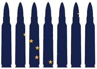 ION Graphics Magnet Alaska Flag Bullet Ammo Magnetic Vinyl Vinyl Decal AK .223 5.56mm 2a 2nd Gun Rights 5" Car Magnet Bumper Sticker