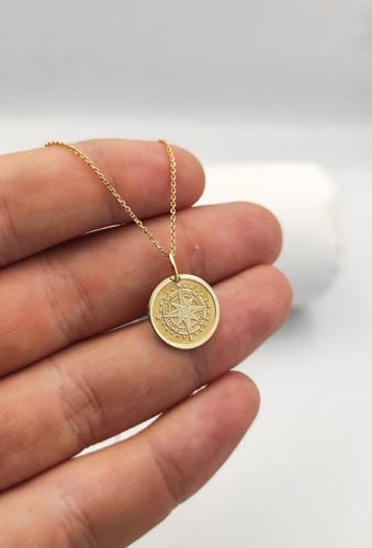 Dije de brújula de plata 925 que no pierde el brillo con cadena de 45 cm 3