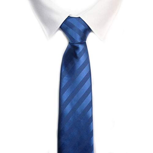 VIZENZO Corbata monocolor azul rayas