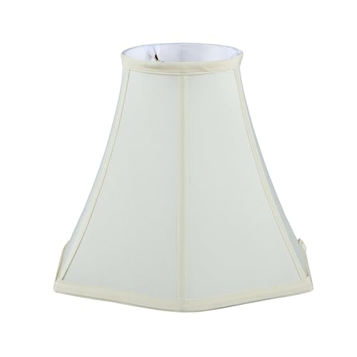Image of Aspen Creative 34011 Handsewn Pagoda Spider Lamp Shade in Pale Yellow Faux Silk Fabric (5 inch x 12 inch x 9-3 /4 inch)