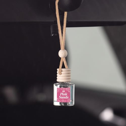 Image of C&E Craft Co Hanging Car Air Freshener Diffuser 2 Pack, Long Lasting Fragrance Oil Car Freshener, Glass Bottle Auto Air Freshener, Made in USA (Pink Sands)