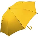 The Weather Station Children's Rain Umbrella, Manual Metal Folding Mini Umbrella, Windproof, Lightweight, and Packable for Travel, Full 32 Inch Arc, Yellow