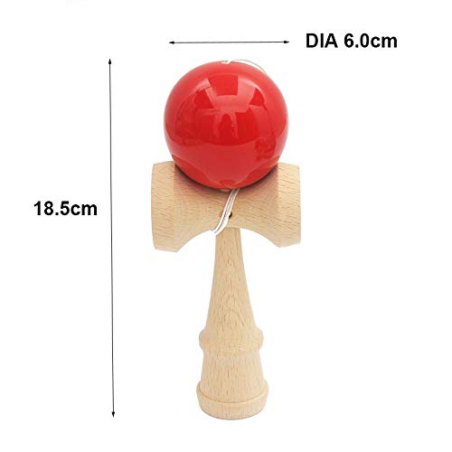 Teen Wooden Outdoor Sports Toy Ball Kendama Ball Pu Paint 18.5Cm Strings Professional Adult Toys Leisure Sports Toy (Green) #TOP6