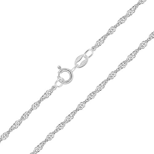 Collier chaîne argent 925 maille Singapour 2mm bijou femme et homme