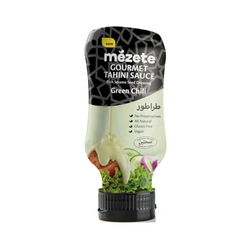 KASIH FOOD PRODUCTION Co. Mezete® | Salsa Tahini Gourmet | Salsa Condimento Base Sesamo e Peperoncino Verde - 1 x 315 Gr