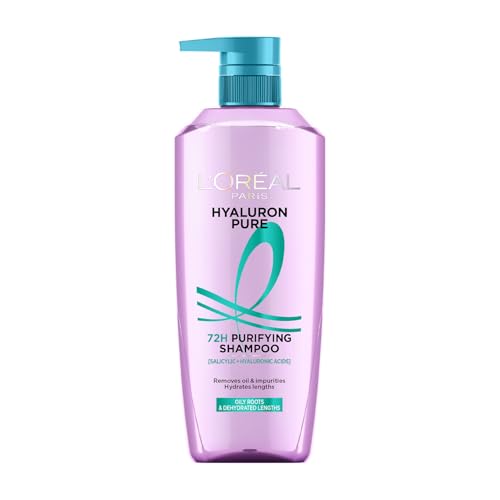 L’Oréal Paris Hyaluron Pure 72H purifying shampoo for fresh scalp & hydrated hair, removes oil & impurities | 1000 ml