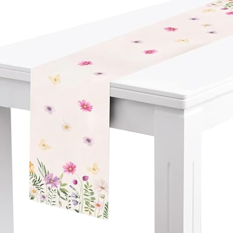 Fadcaer Spring Butterflies Table Runner Cover