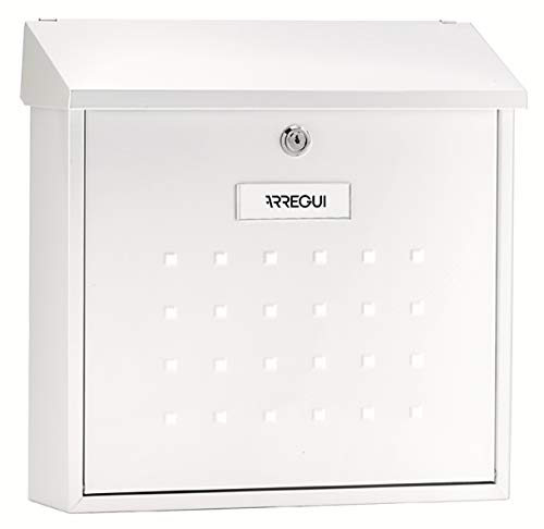 ARREGUI Premium Maxi E5611 Briefkasten aus Verzinktem Stahl, Größe L (Zeitschriften und C4-Umschläge), Großer Wandbriefkasten für Draußen mit Namensschild und Schutzklappe, Einfache Montage, Weiß ARREGUI Premium Maxi E5611 Briefkasten aus Verzinktem Stahl, Größe L (Zeitschriften und C4-Umschläge), Großer Wandbriefkasten für Draußen mit Namensschild und Schutzklappe, Einfache Montage, Weiß