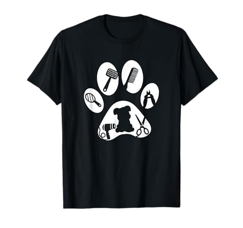 Hundefriseur Hunde Pfote Geschenk T-Shirt