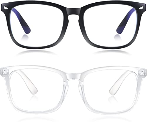 Image of IFLASH Blue Light Blocking Glasses Gaming Filter Transparent Square Eyeglasses for Eye Protection Men Women, Computer /Tablet /Laptop /Mobile /TV, Anti-blue & Anti eyestrain