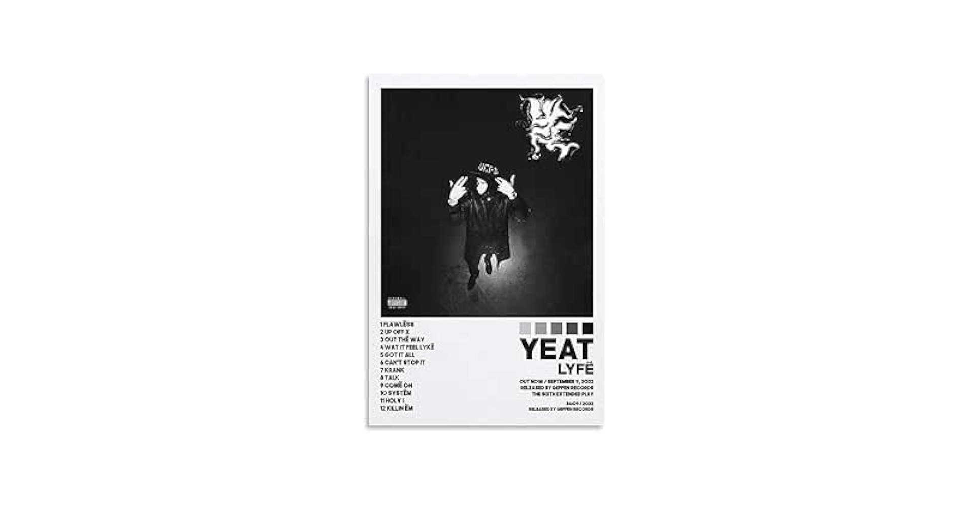 額縁付き】 YEAT / LYFË A2ポスター Amazon.com: FPL Yeat
