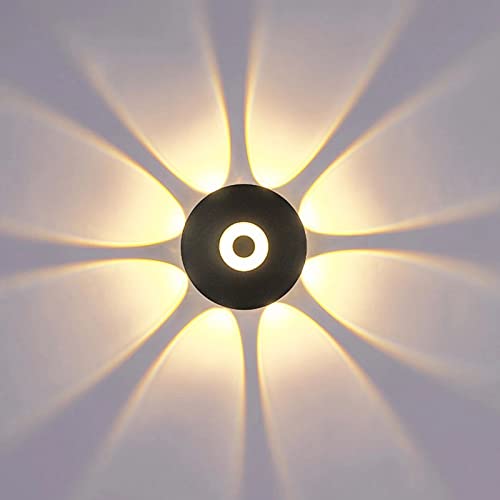 uksunvi LED luces de pared 12W interior exterior lámpara de pared moderna IP66 impermeable LED aplique arriba y abajo luces de lavado de pared 3000K luz blanca cálida Cover