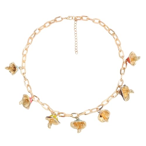 Mushroom Pendant Choker Adjustable Length Alloy Women Necklace Fashion Jewelry