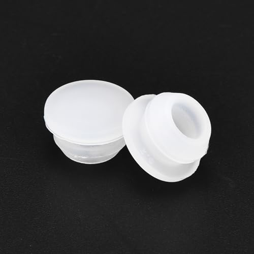 Image of MECCANIXITY 10pcs Silicone Snap in Locking Hole Plugs,9mm /0.4 Inch Mounting Diameter Narrow Groove Width 2mm Panel Seal Cover Round for Kitchen Bulkheads Waterproof Sealing Plugs Clear