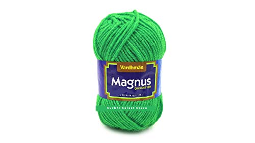 Image of Vardhman Magnus Knitting Yarn 100% Acrylic Bulky 4Ply Yarn (Pack of 1 Ball - 100g) - Knitting & Crochet Yarn for Winter Sweaters, Scarves, Blankets | Hypoallergenic, Hand Wash -Parrot Green - Mag008