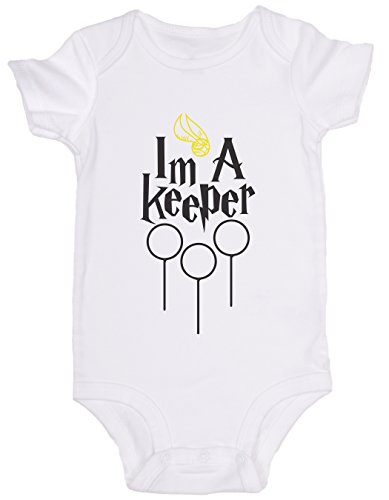 JoviGear Im A Keeper/Quidditch/HPotter Inspired/Cute Baby Onesie Spell Bodysuit Romper