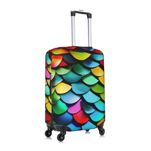 Colorful Rainbow Tsa Approved Luggage Cover For 18-32 Inch Suitcases Scratch-Resistant Stretch Luggage Cover3