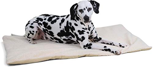 Knuffelwuff Kälteabweisende und wärmeisolierende Thermodecke aus kuscheliges Lammfellimitat, XXL 120 x 75 cm - Abnehmbarer Bezug - waschbar - für mittelgroße und kleine Hunde